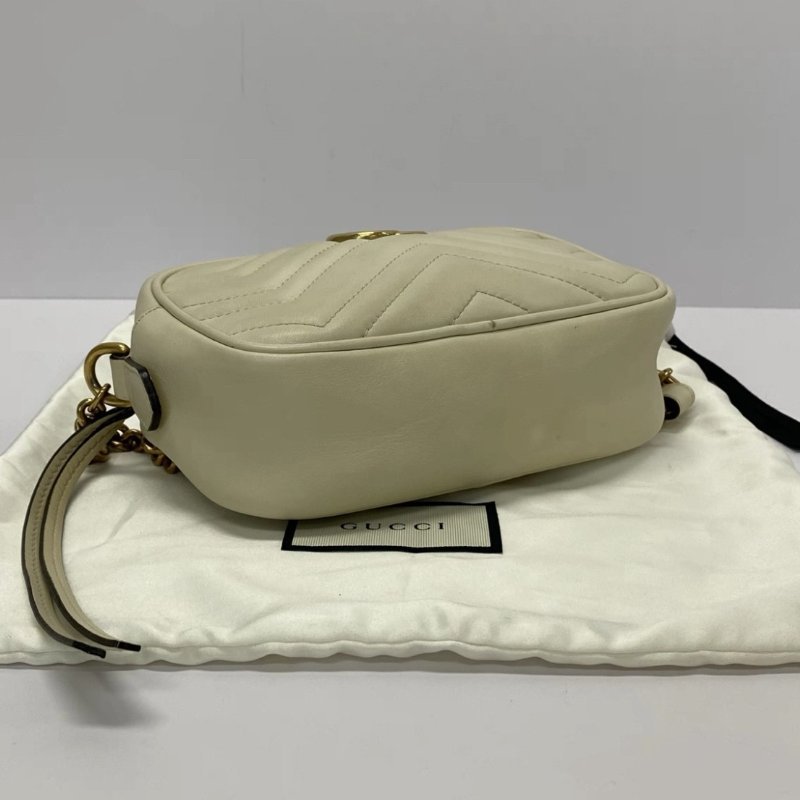 GUCCI Marmont白金雙G相機包 18*11*6 98新配件塵袋-4