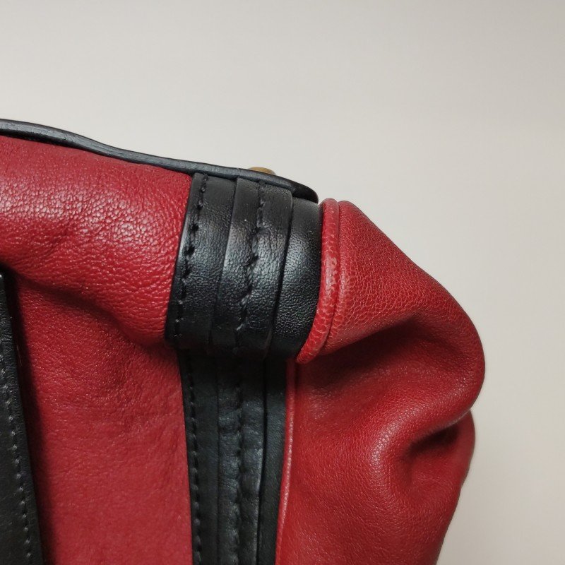 Chloe Alice 牛皮 羊皮 拼色 按扣 插袋 手提包-10