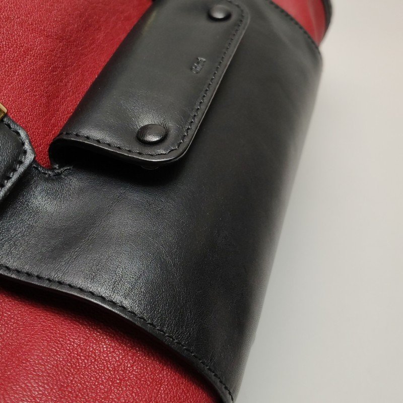 Chloe Alice 牛皮 羊皮 拼色 按扣 插袋 手提包-13