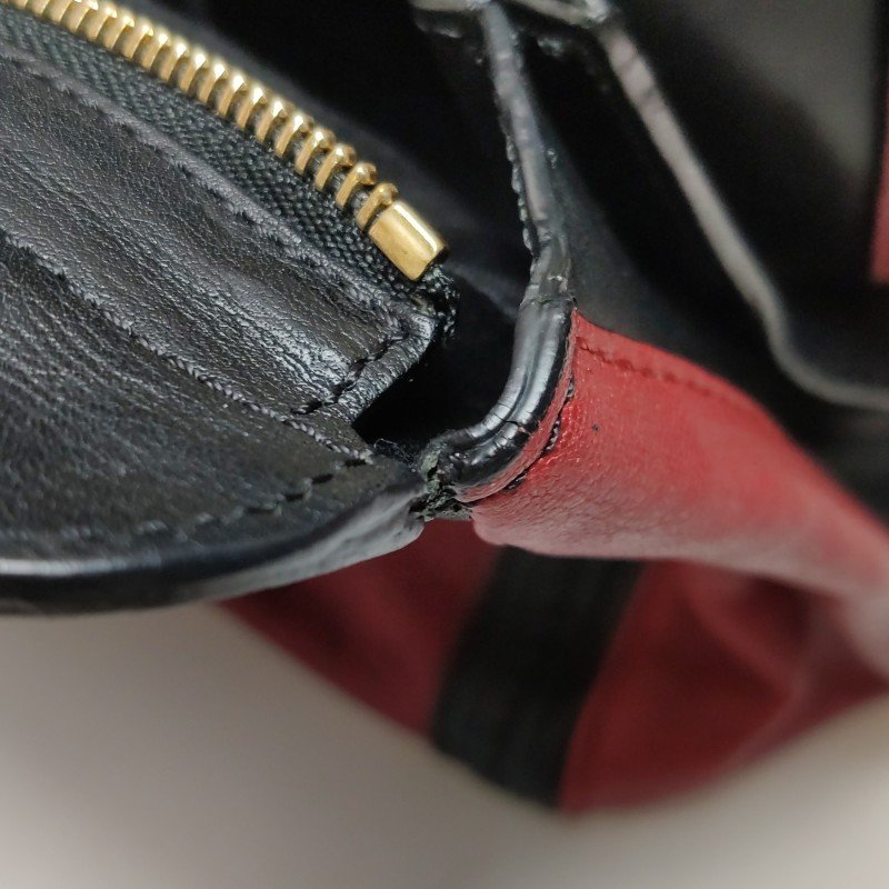 Chloe Alice 牛皮 羊皮 拼色 按扣 插袋 手提包-14