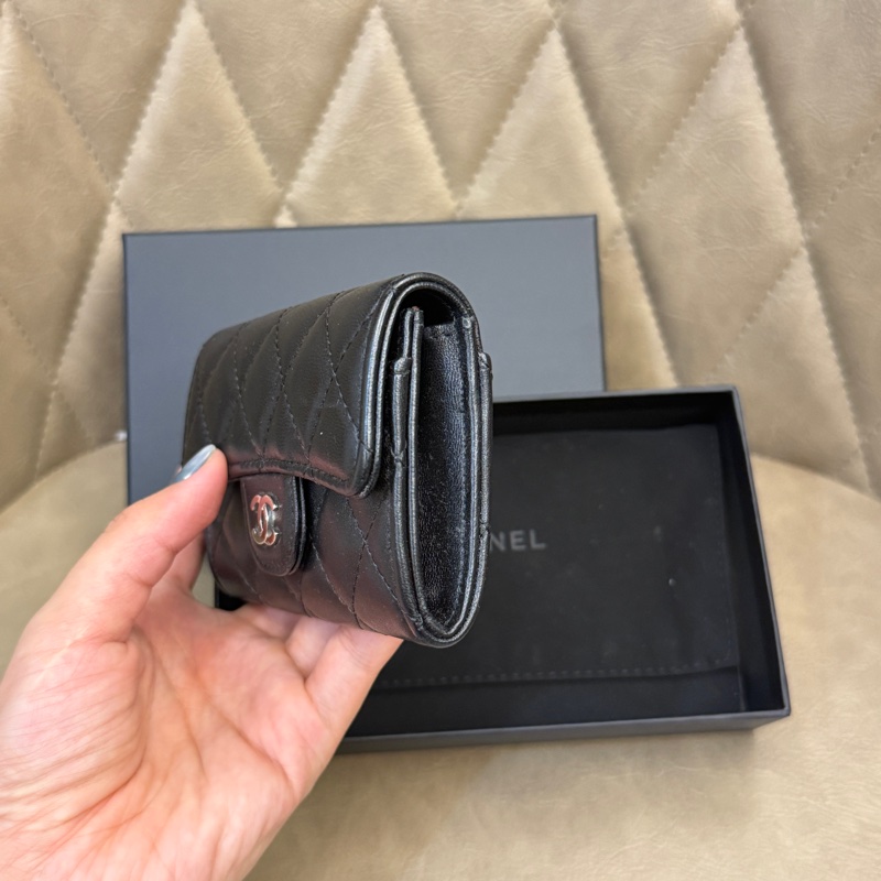 香奈兒Chanel黑色羊皮單層卡包-2