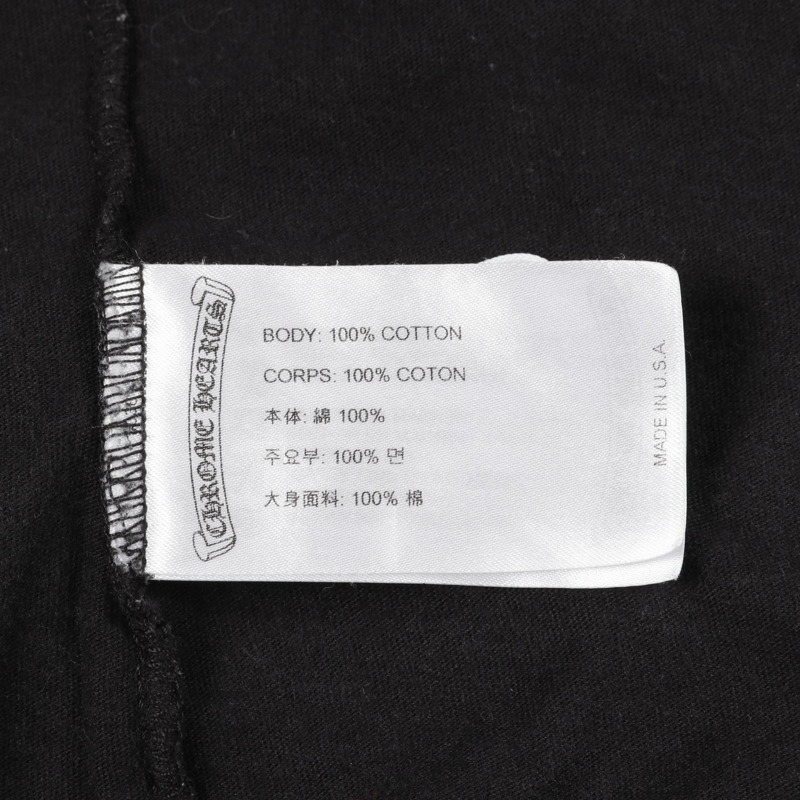 CHROME HEARTS 頸部標誌T卹 棉質 黑色 黃色 二手 男款-3