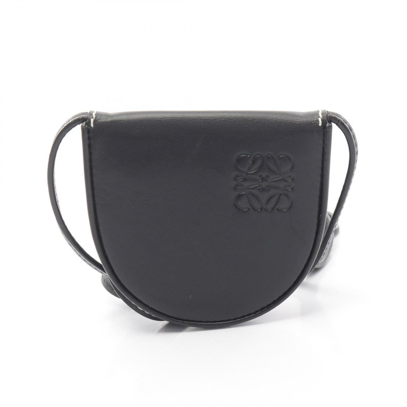 LOEWE 女士黑色真皮後跟小零錢包（二手）-0