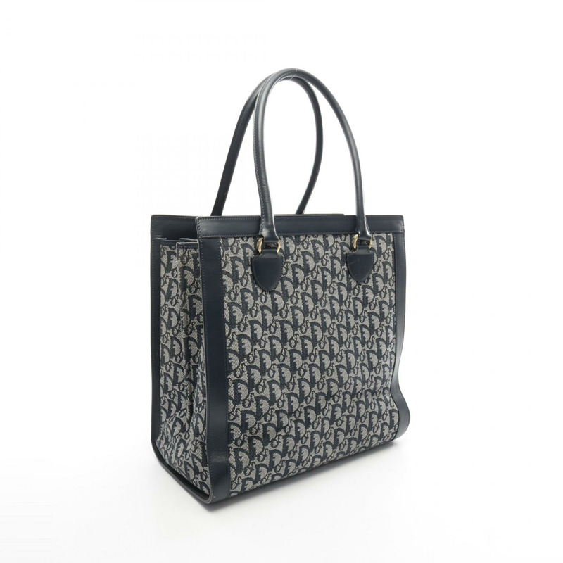 Christian Dior Trotter 手提包 帆布 皮革 海軍藍 二手 女士-1