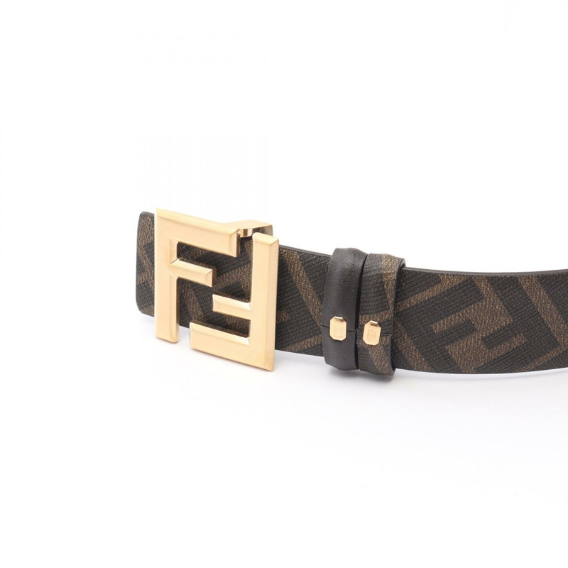 FENDI FF 標誌扣腰帶 7C0541ASIWF1S9U90 皮革棕色全新男士-1