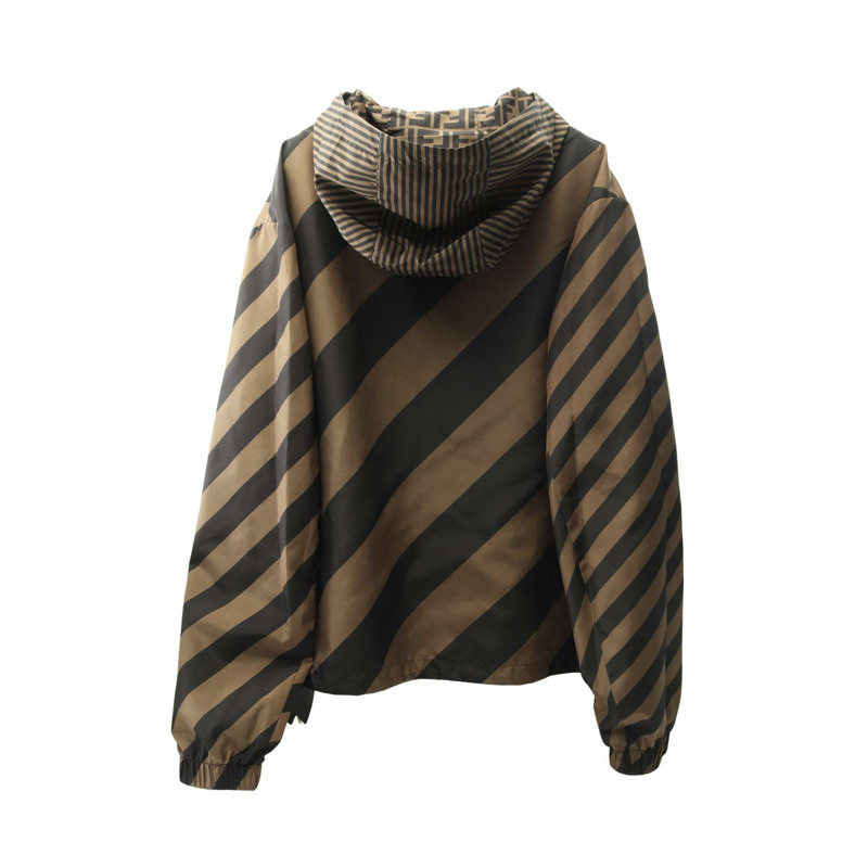 FENDI Zucca 連帽衫 Blouson FAA615A79NF13IZ48 聚酯棕黑色全新男款 #48-1
