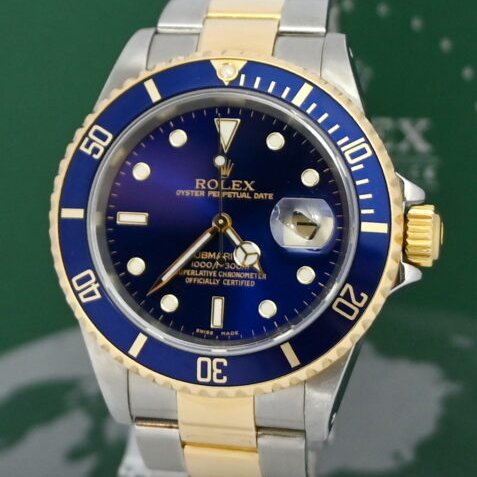 9成5新 Rolex  Submariner 16613 Date 18k Gold Steel Folding Clasp Full Set (思英Ora)-2