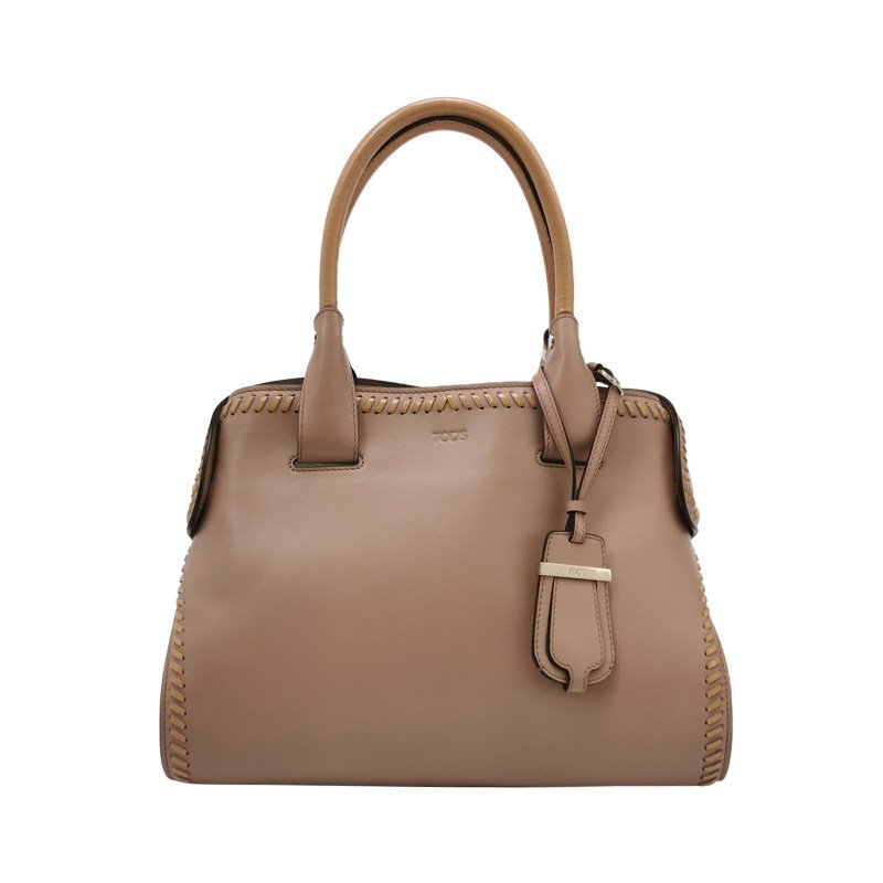 Tod's Cape 牛皮 漆皮 純色 壓花 Logo 手提包-0