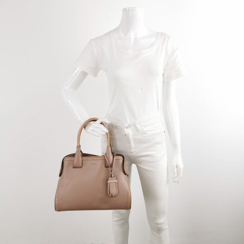 Tod's Cape 牛皮 漆皮 純色 壓花 Logo 手提包-1