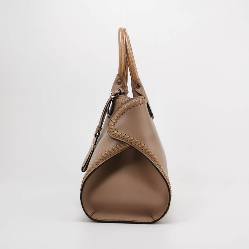Tod's Cape 牛皮 漆皮 純色 壓花 Logo 手提包-2