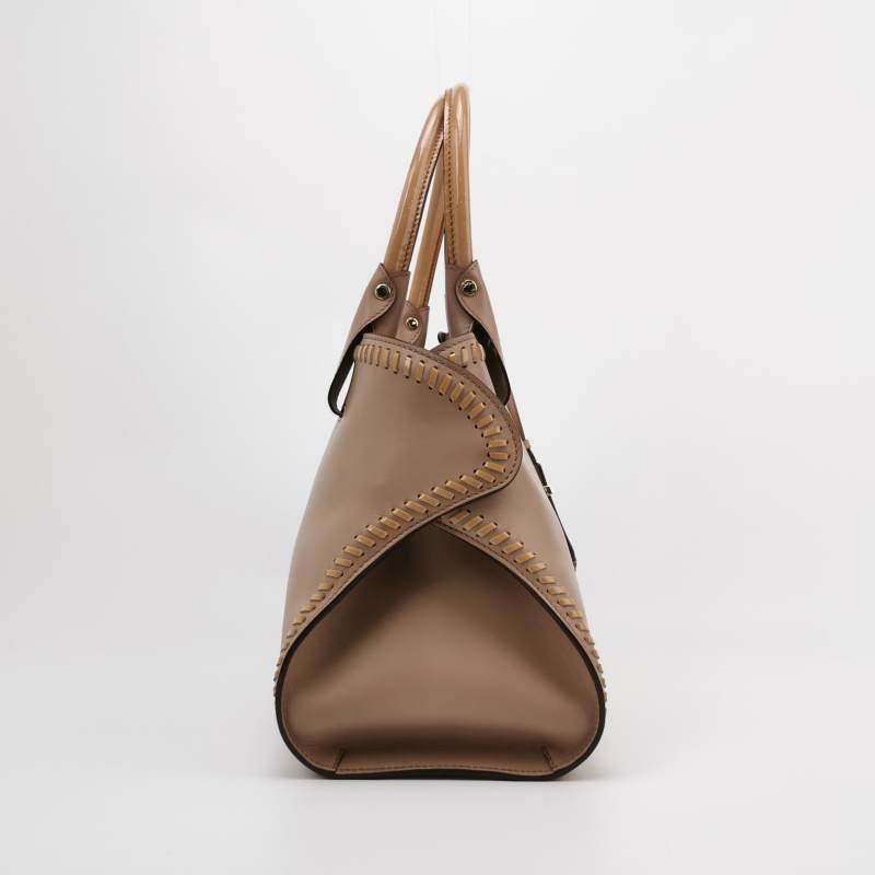 Tod's Cape 牛皮 漆皮 純色 壓花 Logo 手提包-3