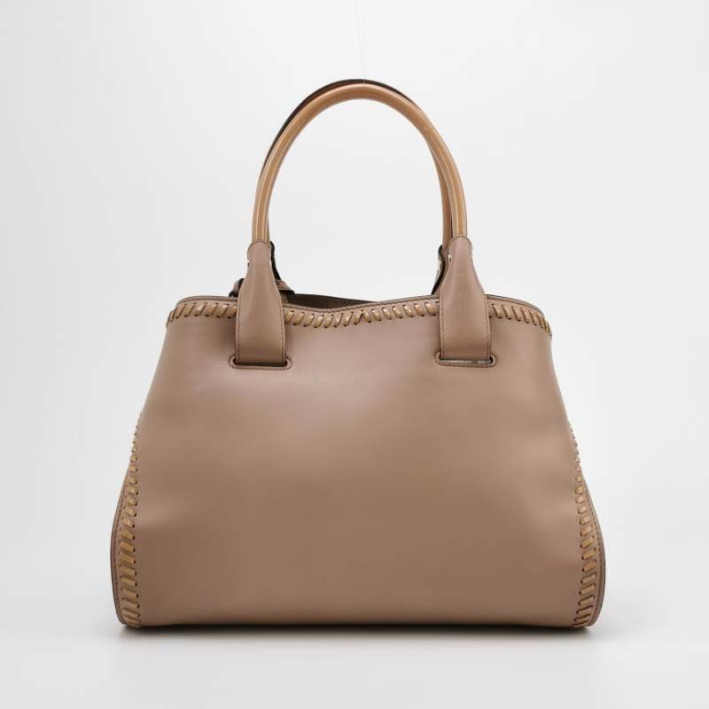 Tod's Cape 牛皮 漆皮 純色 壓花 Logo 手提包-4