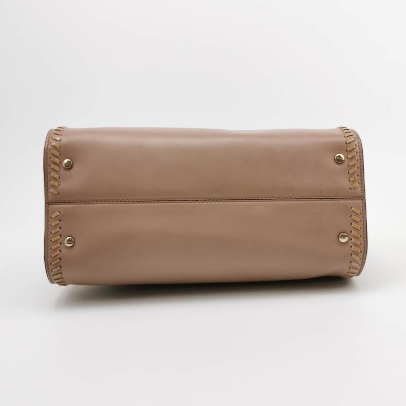 Tod's Cape 牛皮 漆皮 純色 壓花 Logo 手提包-5