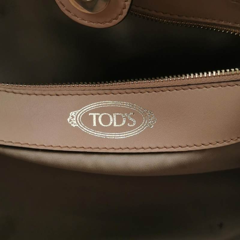 Tod's Cape 牛皮 漆皮 純色 壓花 Logo 手提包-7