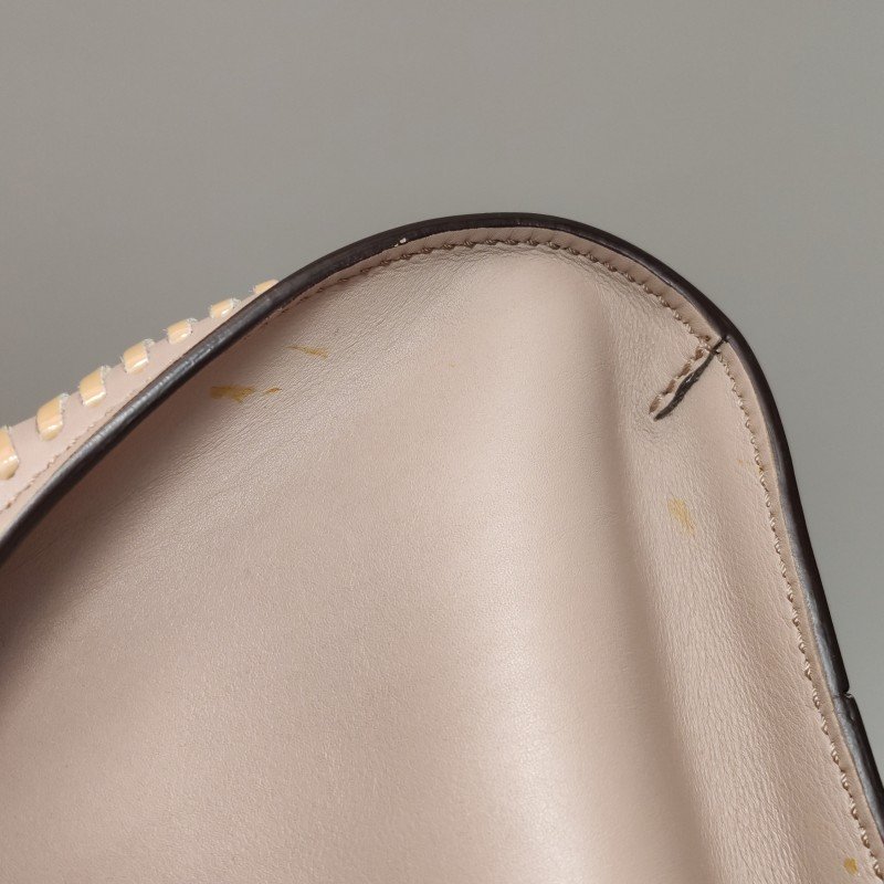 Tod's Cape 牛皮 漆皮 純色 壓花 Logo 手提包-13