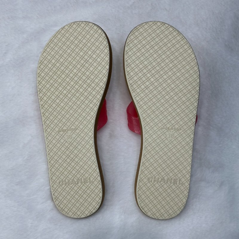 CHANEL 米粉色沙灘拖鞋-1