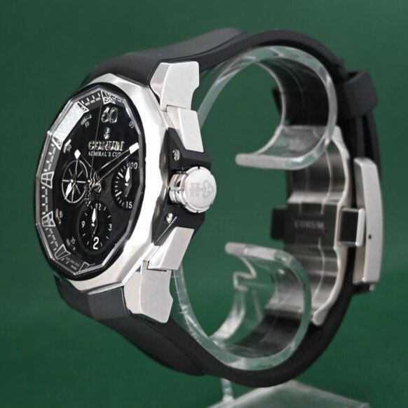 9成5新 CORUM 崑崙錶 ADMIRAL Admiral’s Cup Challenge 01.0071 Automatic Chronograph 43mm Date Black Dial Box&Papers (思英Ora)-6