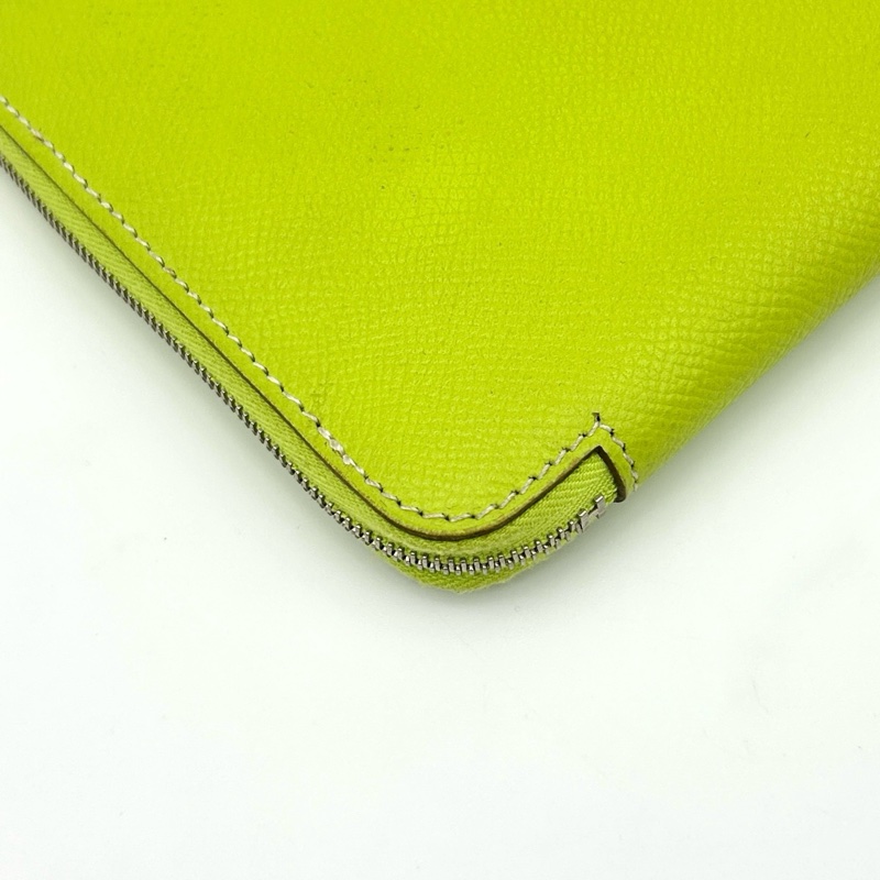 「JL精品代購」愛馬仕檸檬綠拉鏈錢包 epsom皮-13