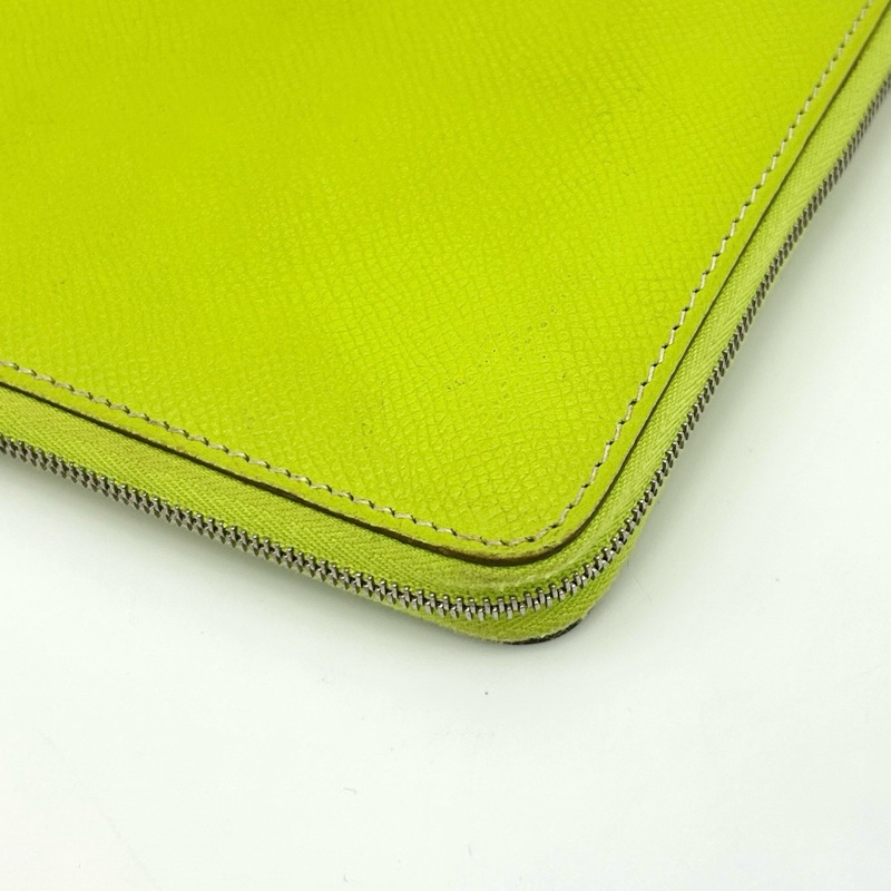 「JL精品代購」愛馬仕檸檬綠拉鏈錢包 epsom皮-15