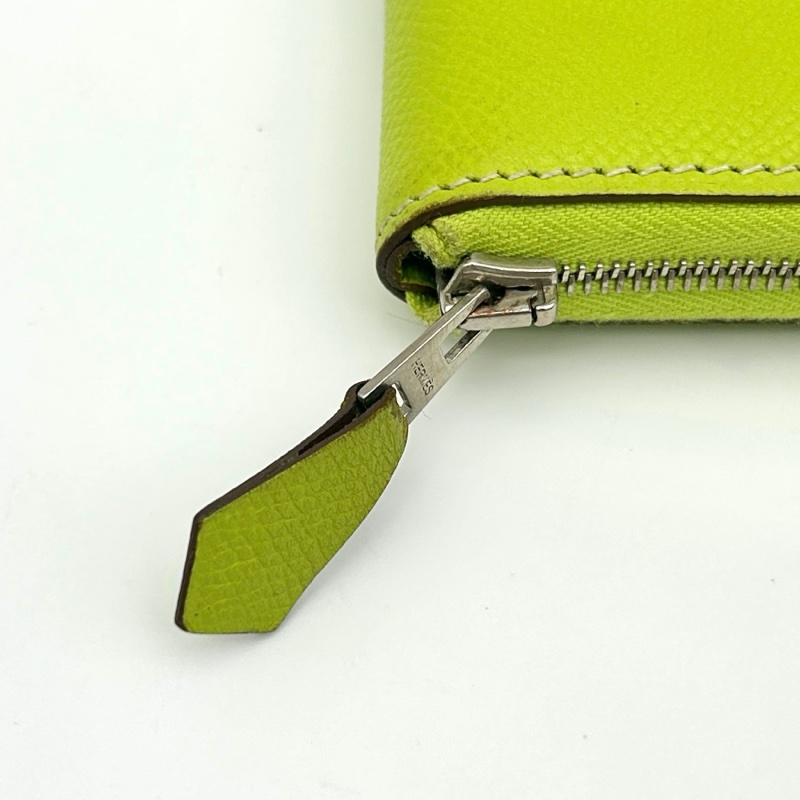 「JL精品代購」愛馬仕檸檬綠拉鏈錢包 epsom皮-16