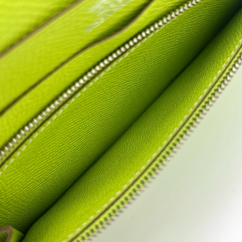 「JL精品代購」愛馬仕檸檬綠拉鏈錢包 epsom皮-18