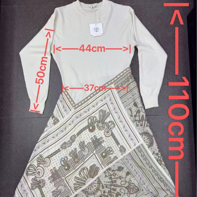 hermes 女裝絲綢羊毛連身裙-6