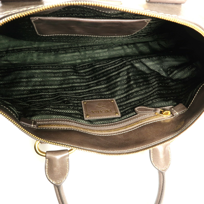 PRADA 牛皮皮革2 Way Shoulder Bag金扣手挽肩背兩用袋-4