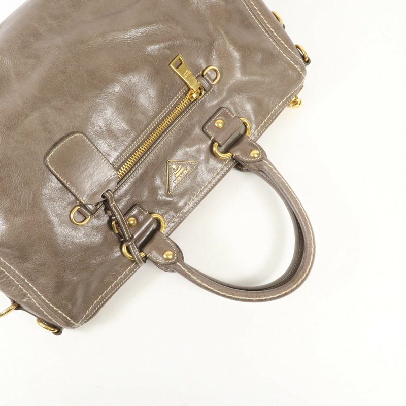 PRADA 牛皮皮革2 Way Shoulder Bag金扣手挽肩背兩用袋-9