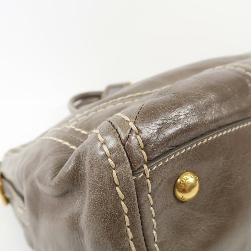 PRADA 牛皮皮革2 Way Shoulder Bag金扣手挽肩背兩用袋-11