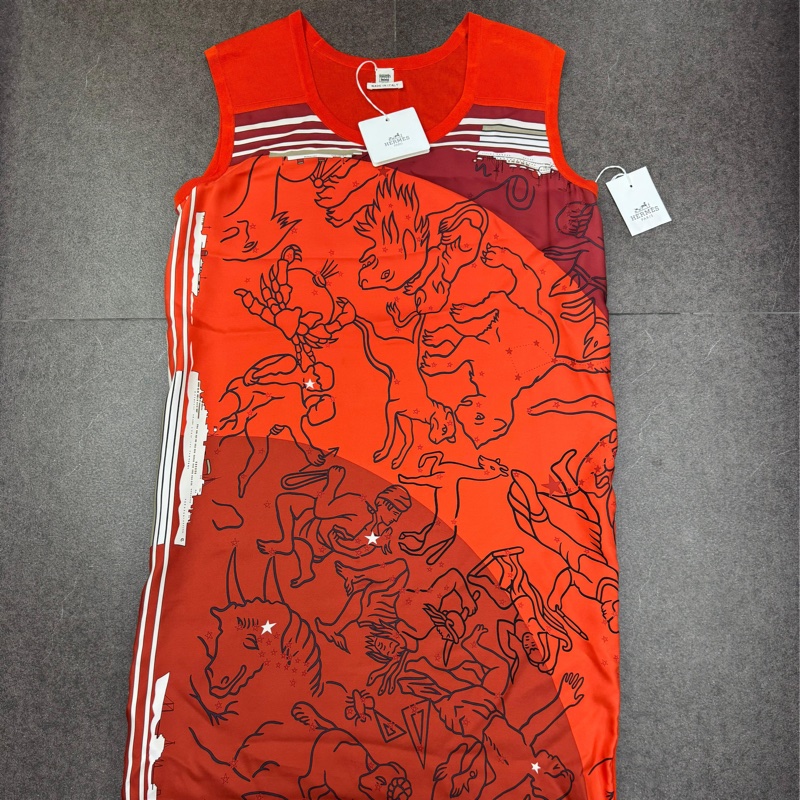 hermes 女裝絲綢羊毛連身裙-0