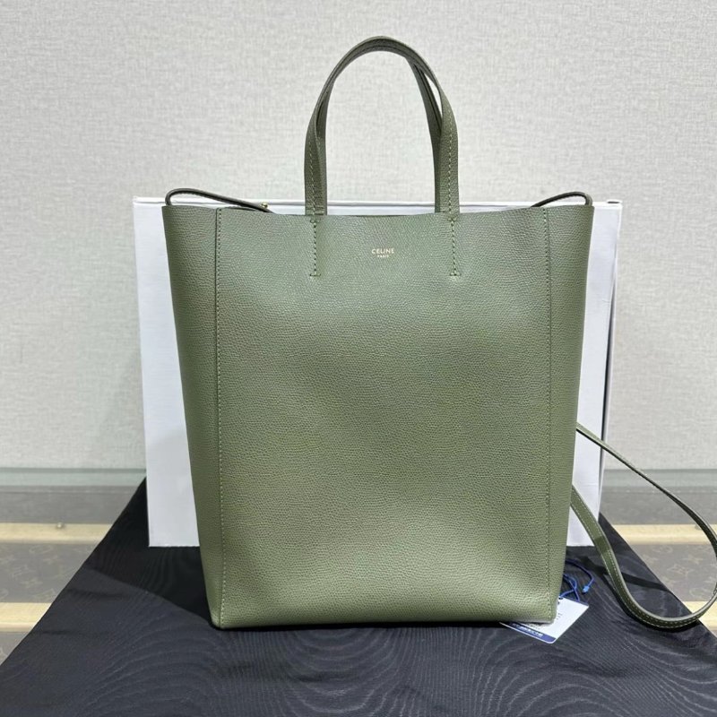 CELINE 綠色金扣水桶tote手提斜背包 22*28*9 98新配件:盒子塵袋-0