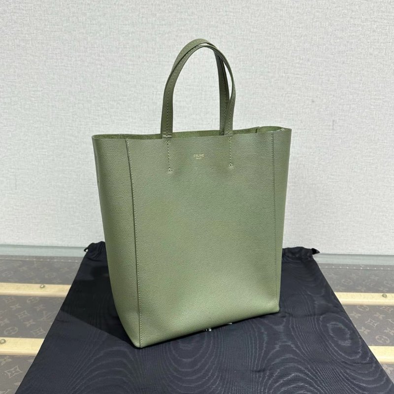 CELINE 綠色金扣水桶tote手提斜背包 22*28*9 98新配件:盒子塵袋-1