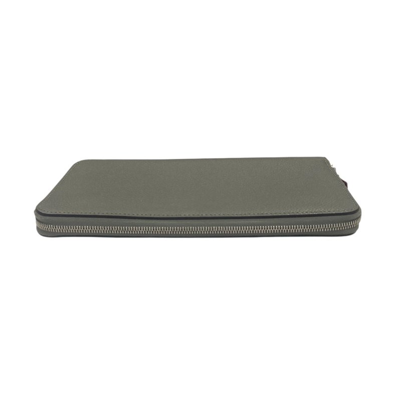 HERMES 愛馬仕 AZAP SILK IN 長夾 Evercolor  灰色 拉鍊 絲巾-3