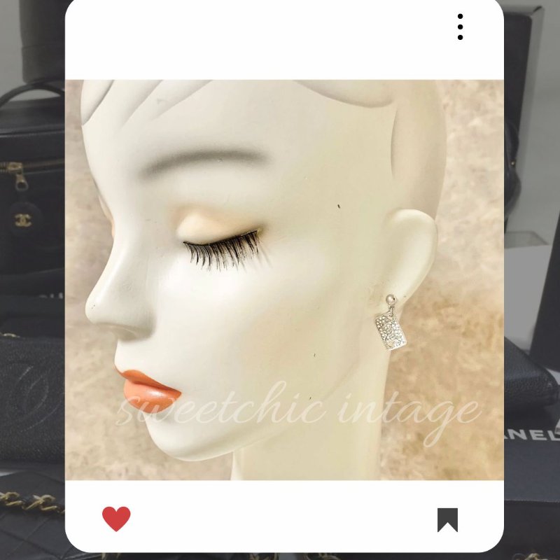 💖9月新品上架 🔥甜價 限時折扣 💖 ✨極美 Christian Dior 銀色心形水鑽耳環  經典DIOR 頸項款-3