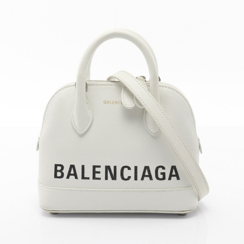 BALENCIAGA ville xxs 手提單肩包 550646 皮革 白色 二手 女士-0