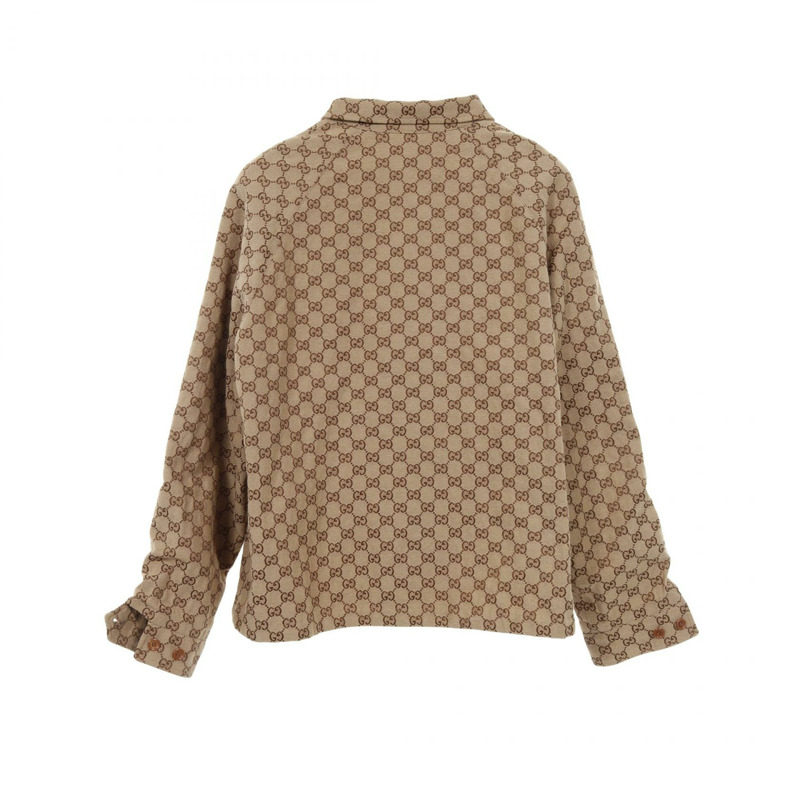 GUCCI GG 提花拉鍊外套 Blouson 棉質聚酯米色二手男款 #44-1