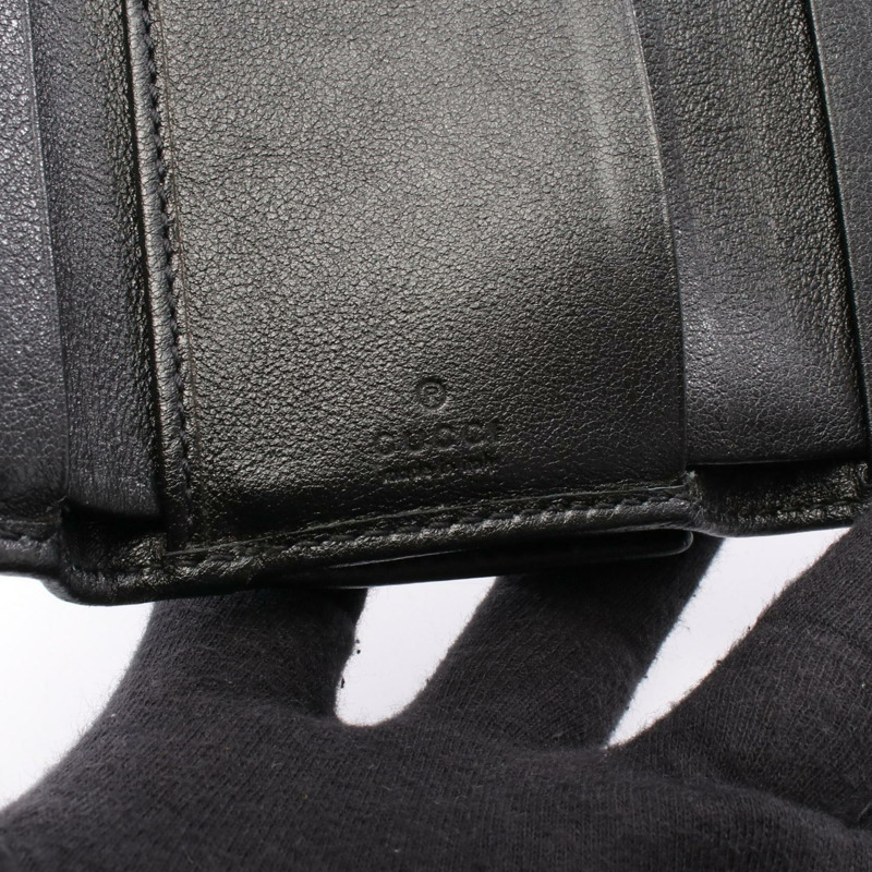 GUCCI Diana Bamboo 三折皮夾 658633 皮革 黑色 二手 女士-4