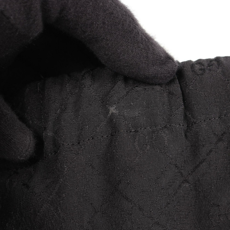 GUCCI GG 圖案褲子 絲綢 黑色 二手 男士 #46-5