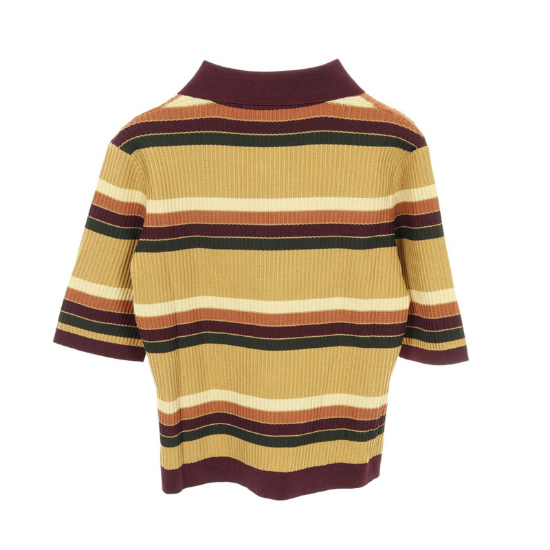 GUCCI × adidas 針織 Polo 衫 人造絲 棕色 多色 二手 女款 #L-1