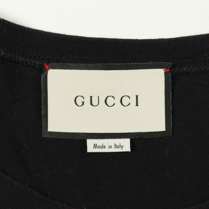 GUCCI 互扣式 G T 卹 493117 棉質黑色二手男款 #XS-2