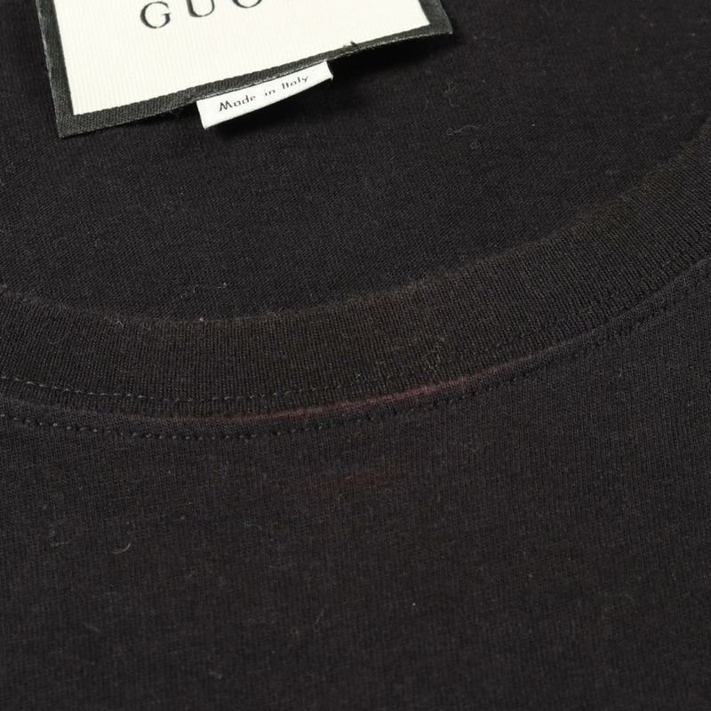 GUCCI 互扣式 G T 卹 493117 棉質黑色二手男款 #XS-4