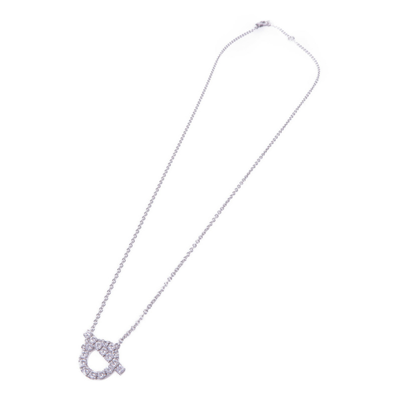 HERMES 18K白金Finesse Pendant鑽石項鍊-2