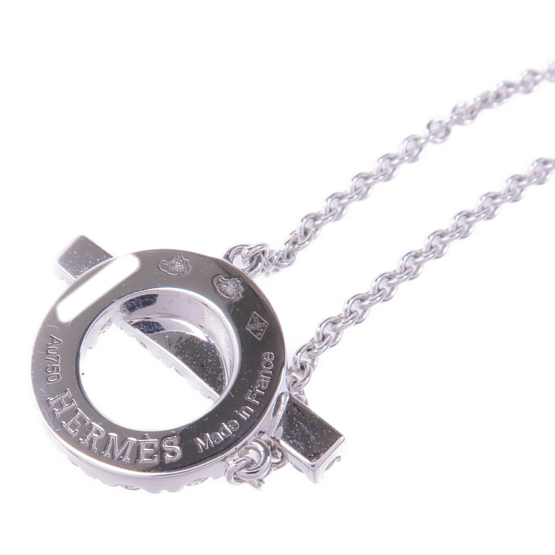 HERMES 18K白金Finesse Pendant鑽石項鍊-5