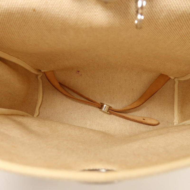 HERMES 皮革/帆布Herbag 2 In 1銀扣背包-4