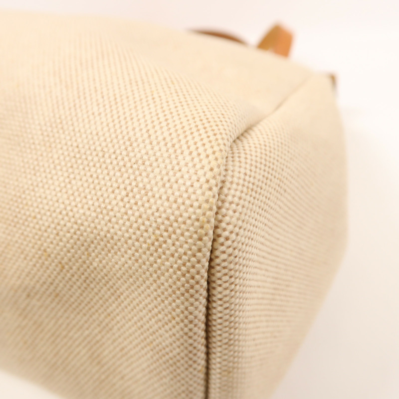 HERMES 皮革/帆布Herbag 2 In 1銀扣背包-10