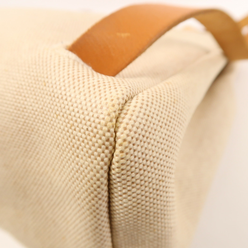 HERMES 皮革/帆布Herbag 2 In 1銀扣背包-12