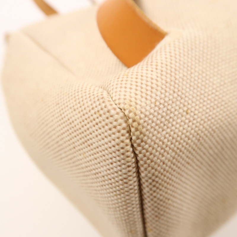 HERMES 皮革/帆布Herbag 2 In 1銀扣背包-13