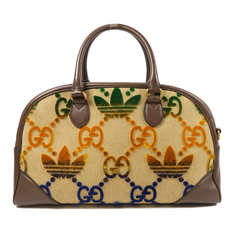 GUCCI 帆布Gucci X Adidas Boston Bag金扣肩背袋-0