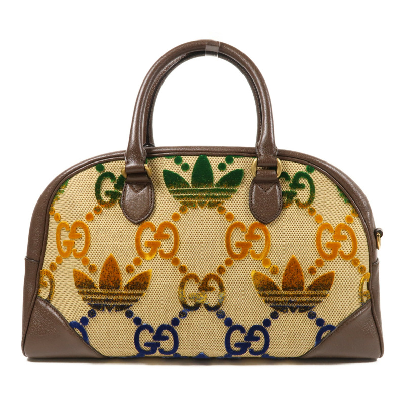 GUCCI 帆布Gucci X Adidas Boston Bag金扣肩背袋-1