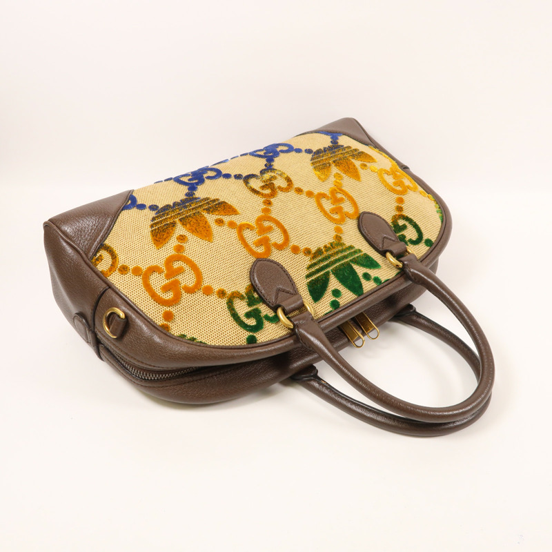 GUCCI 帆布Gucci X Adidas Boston Bag金扣肩背袋-7